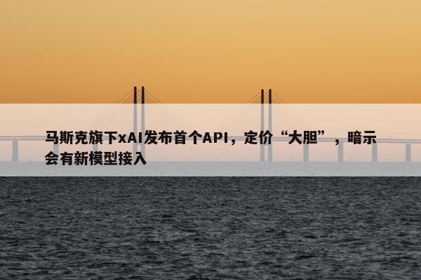 马斯克旗下xAI发布首个API，定价“大胆”，暗示会有新模型接入