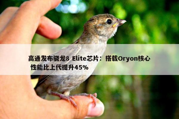 高通发布骁龙8 Elite芯片：搭载Oryon核心 性能比上代提升45%