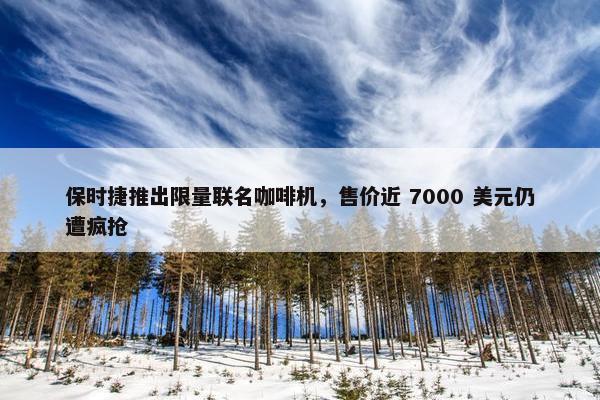 保时捷推出限量联名咖啡机，售价近 7000 美元仍遭疯抢