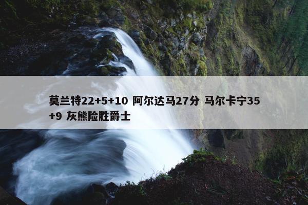 莫兰特22+5+10 阿尔达马27分 马尔卡宁35+9 灰熊险胜爵士