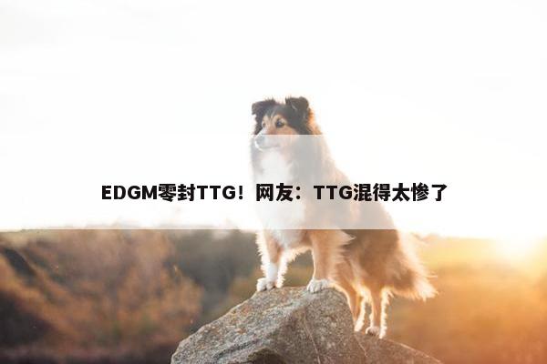 EDGM零封TTG！网友：TTG混得太惨了