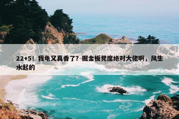 22+5！我龟又真香了？掘金板凳席绝对大佬啊，风生水起的