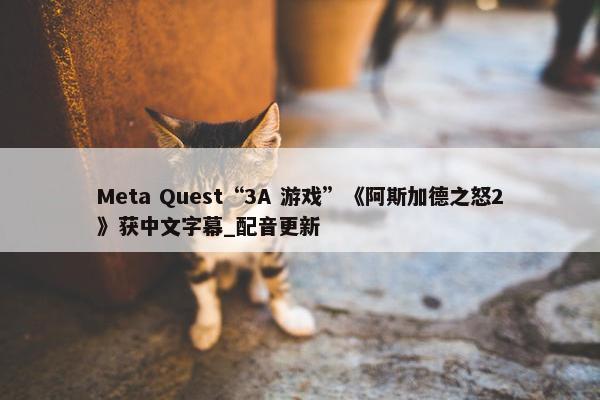 Meta Quest“3A 游戏”《阿斯加德之怒2》获中文字幕_配音更新