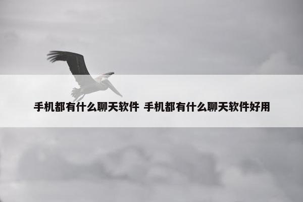 手机都有什么聊天软件 手机都有什么聊天软件好用