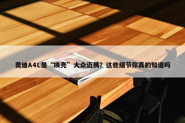 奥迪A4L是“换壳”大众迈腾？这些细节你真的知道吗