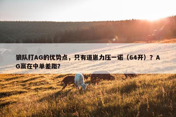 狼队打AG的优势点，只有道崽力压一诺（64开）？AG赢在中单差距？