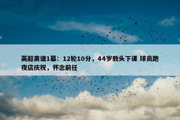 英超离谱1幕：12轮10分，44岁教头下课 球员跑夜店庆祝，怀念前任