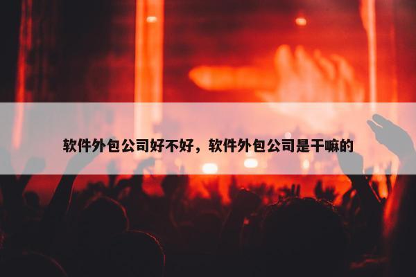 软件外包公司好不好，软件外包公司是干嘛的