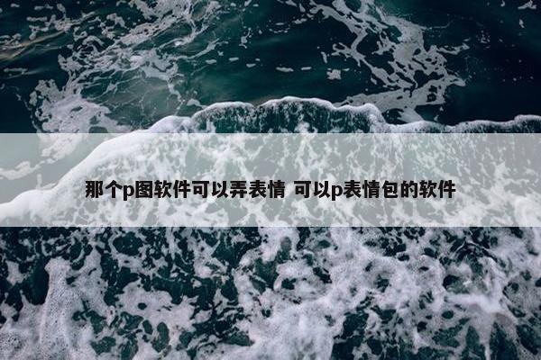 那个p图软件可以弄表情 可以p表情包的软件