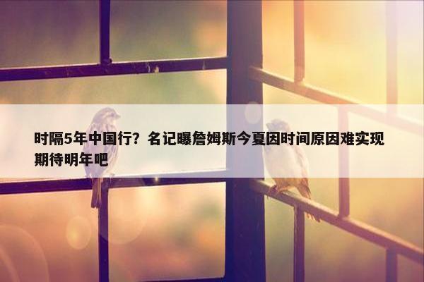 时隔5年中国行？名记曝詹姆斯今夏因时间原因难实现 期待明年吧