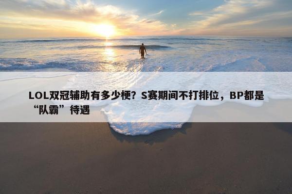 LOL双冠辅助有多少梗？S赛期间不打排位，BP都是“队霸”待遇