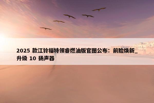 2025 款江铃福特领睿燃油版官图公布：前脸焕新_升级 10 扬声器