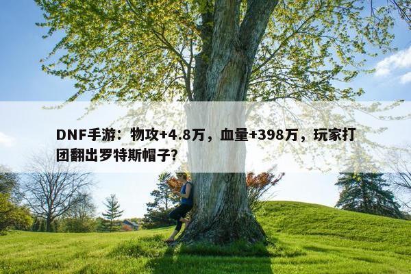 DNF手游：物攻+4.8万，血量+398万，玩家打团翻出罗特斯帽子？