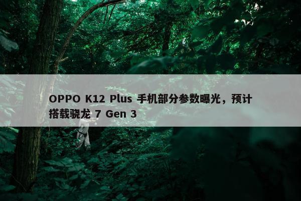 OPPO K12 Plus 手机部分参数曝光，预计搭载骁龙 7 Gen 3