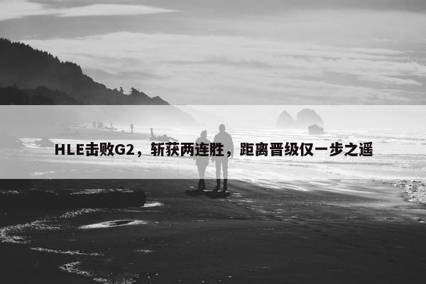 HLE击败G2，斩获两连胜，距离晋级仅一步之遥