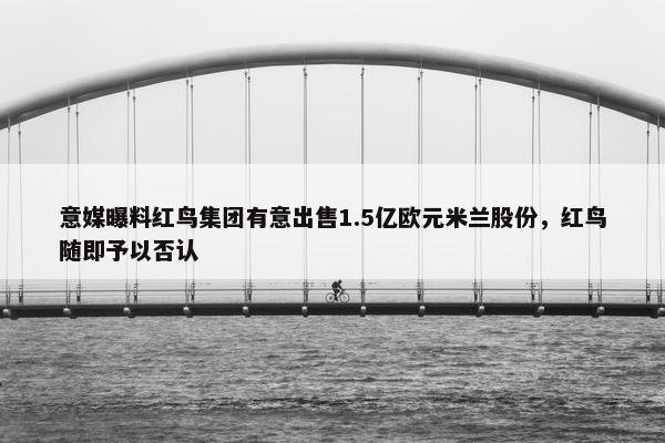 意媒曝料红鸟集团有意出售1.5亿欧元米兰股份，红鸟随即予以否认