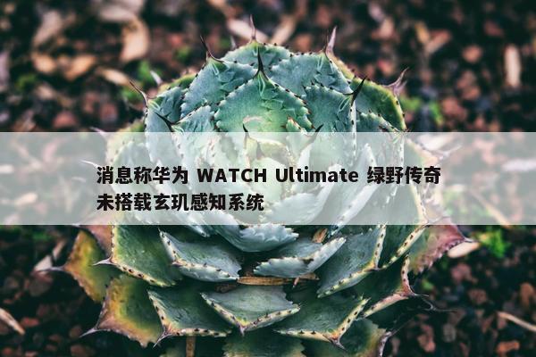 消息称华为 WATCH Ultimate 绿野传奇未搭载玄玑感知系统