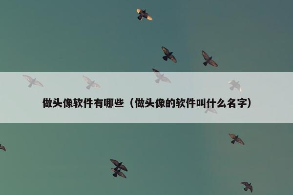 做头像软件有哪些（做头像的软件叫什么名字）