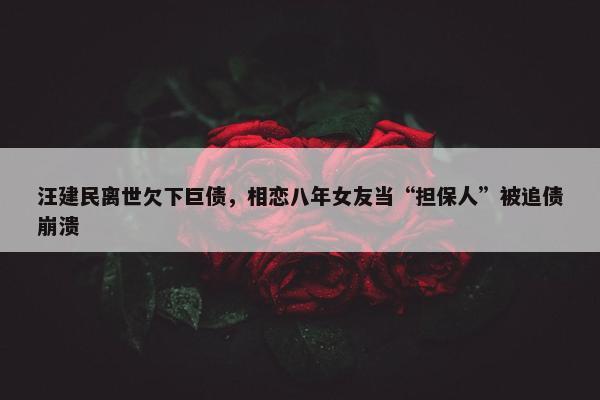 汪建民离世欠下巨债，相恋八年女友当“担保人”被追债崩溃