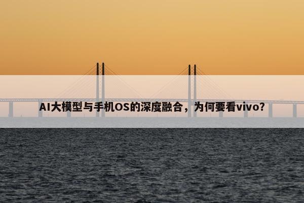 AI大模型与手机OS的深度融合，为何要看vivo？