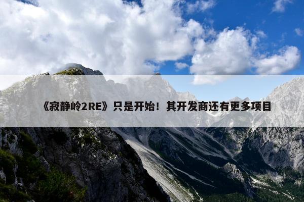 《寂静岭2RE》只是开始！其开发商还有更多项目