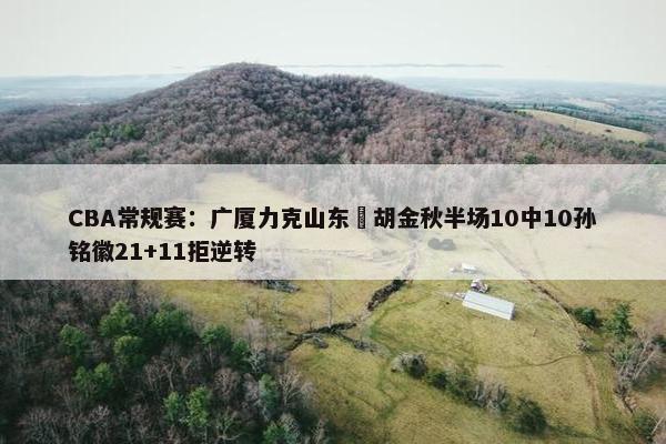 CBA常规赛：广厦力克山东 胡金秋半场10中10孙铭徽21+11拒逆转