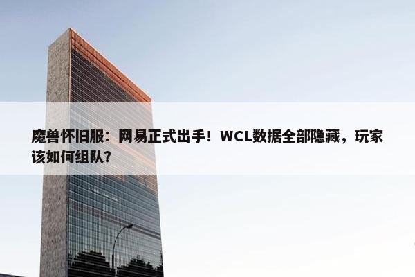 魔兽怀旧服：网易正式出手！WCL数据全部隐藏，玩家该如何组队？