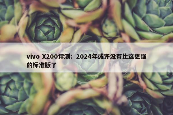 vivo X200评测：2024年或许没有比这更强的标准版了