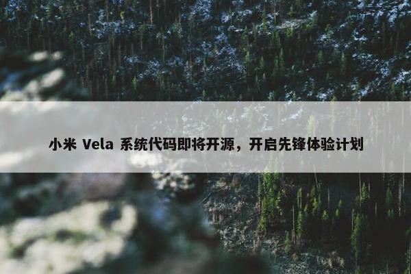 小米 Vela 系统代码即将开源，开启先锋体验计划