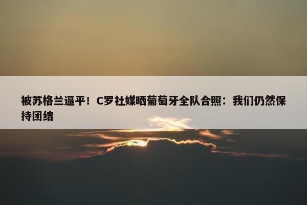 被苏格兰逼平！C罗社媒晒葡萄牙全队合照：我们仍然保持团结