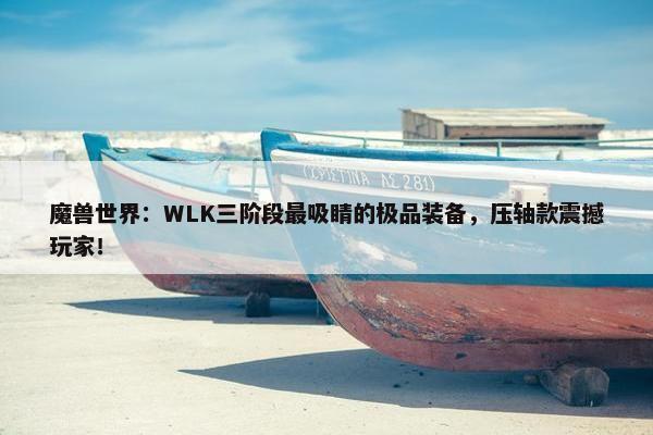 魔兽世界：WLK三阶段最吸睛的极品装备，压轴款震撼玩家！