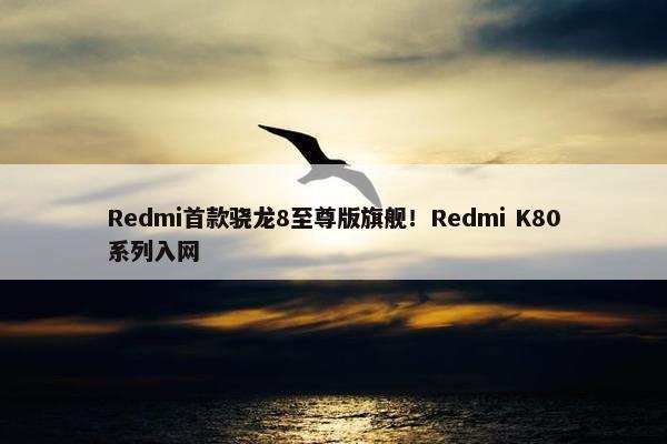 Redmi首款骁龙8至尊版旗舰！Redmi K80系列入网