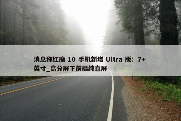 消息称红魔 10 手机新增 Ultra 版：7+ 英寸_高分屏下前摄纯直屏