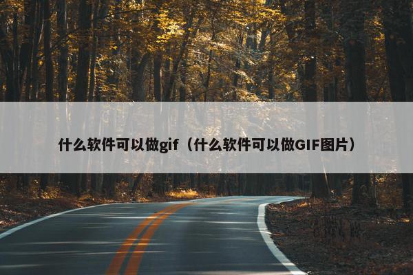 什么软件可以做gif（什么软件可以做GIF图片）