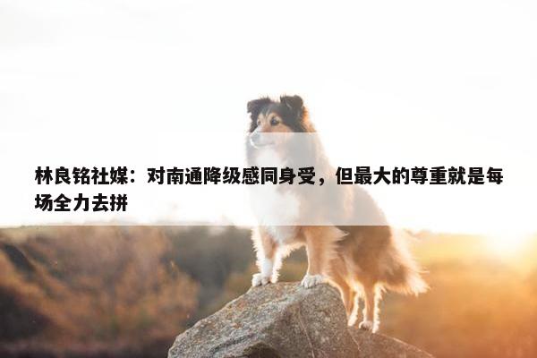 林良铭社媒：对南通降级感同身受，但最大的尊重就是每场全力去拼