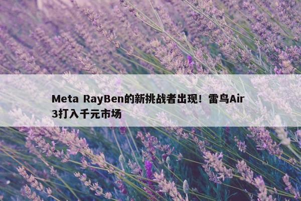 Meta RayBen的新挑战者出现！雷鸟Air 3打入千元市场