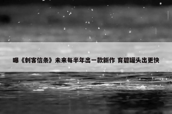 曝《刺客信条》未来每半年出一款新作 育碧罐头出更快