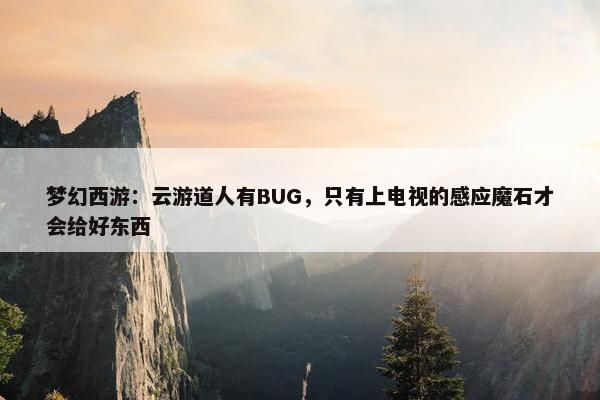 梦幻西游：云游道人有BUG，只有上电视的感应魔石才会给好东西