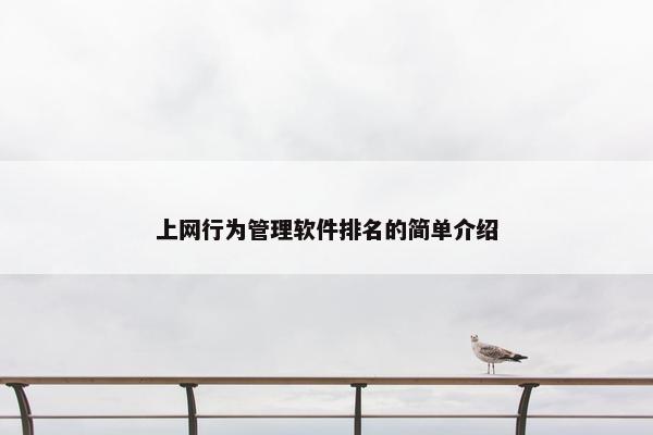 上网行为管理软件排名的简单介绍