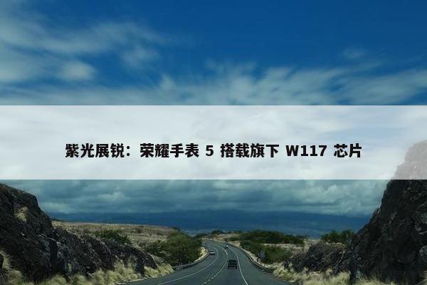 紫光展锐：荣耀手表 5 搭载旗下 W117 芯片