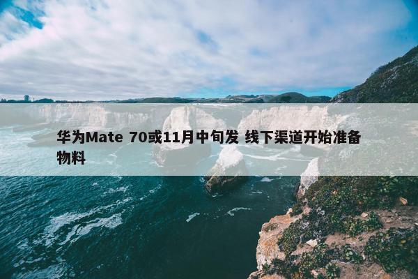 华为Mate 70或11月中旬发 线下渠道开始准备物料