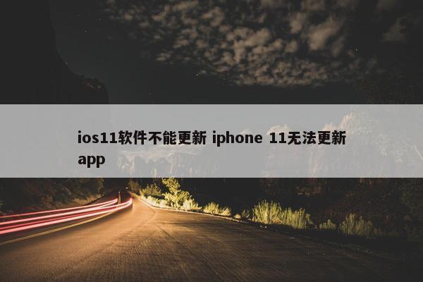 ios11软件不能更新 iphone 11无法更新app