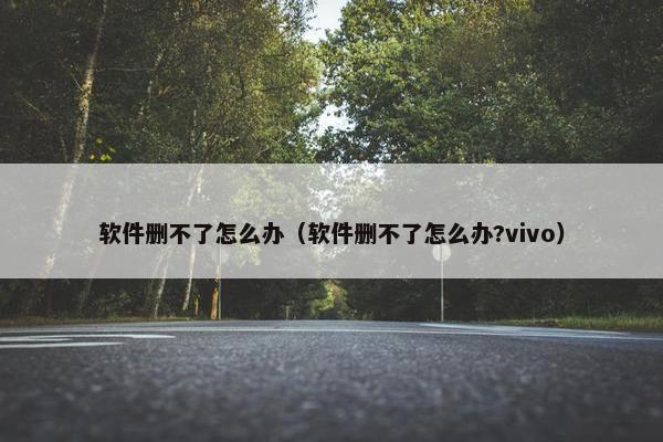 软件删不了怎么办（软件删不了怎么办?vivo）