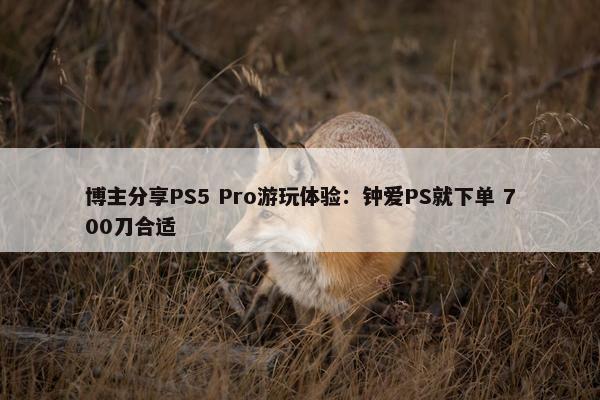 博主分享PS5 Pro游玩体验：钟爱PS就下单 700刀合适