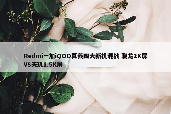 Redmi一加iQOO真我四大新机混战 骁龙2K屏VS天玑1.5K屏