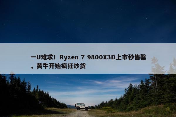 一U难求！Ryzen 7 9800X3D上市秒售罄，黄牛开始疯狂炒货