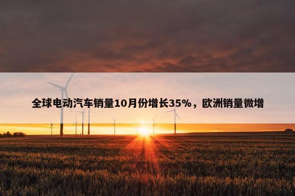 全球电动汽车销量10月份增长35%，欧洲销量微增