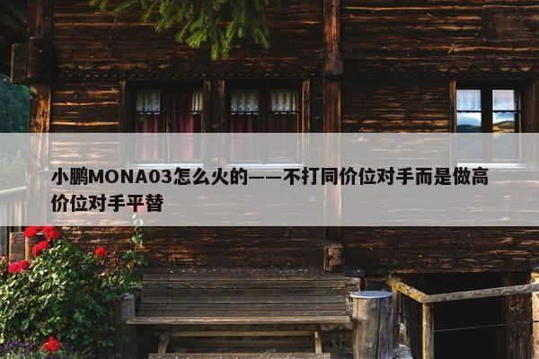 小鹏MONA03怎么火的——不打同价位对手而是做高价位对手平替