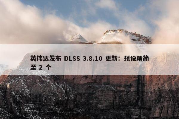 英伟达发布 DLSS 3.8.10 更新：预设精简至 2 个