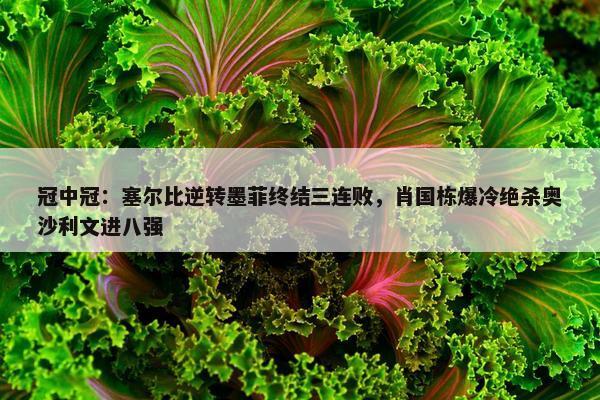 冠中冠：塞尔比逆转墨菲终结三连败，肖国栋爆冷绝杀奥沙利文进八强